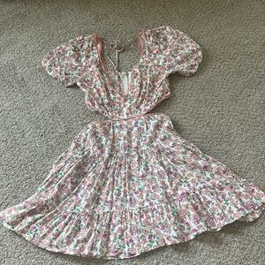 Floral cut out mini dress